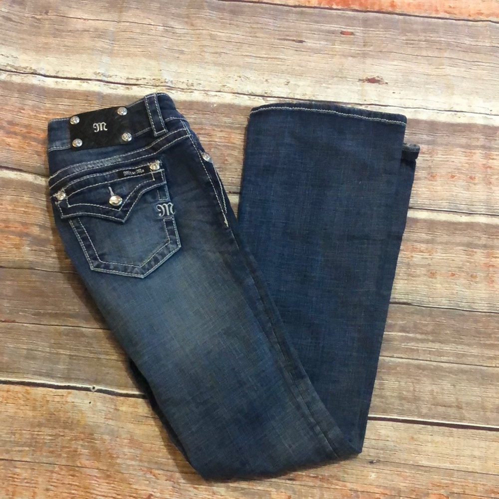 Miss Me low Rise embellished studded boot cut jeans size 27
